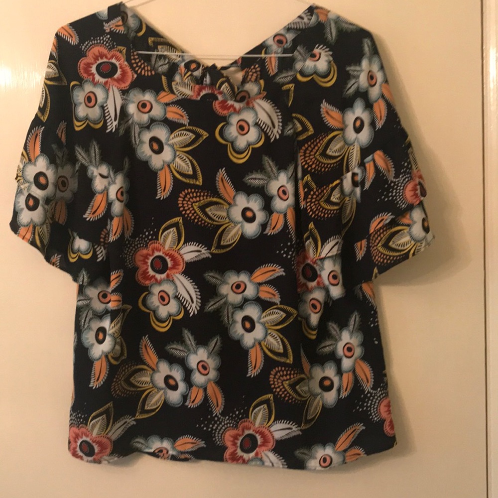 Loft navy patterned shirt.